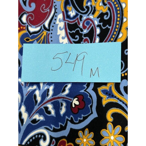 Talbots 3/4 Sleeve Jersey Paisley Shift Dress Multicolor Sz Medium Petite Boho - Picture 12 of 13